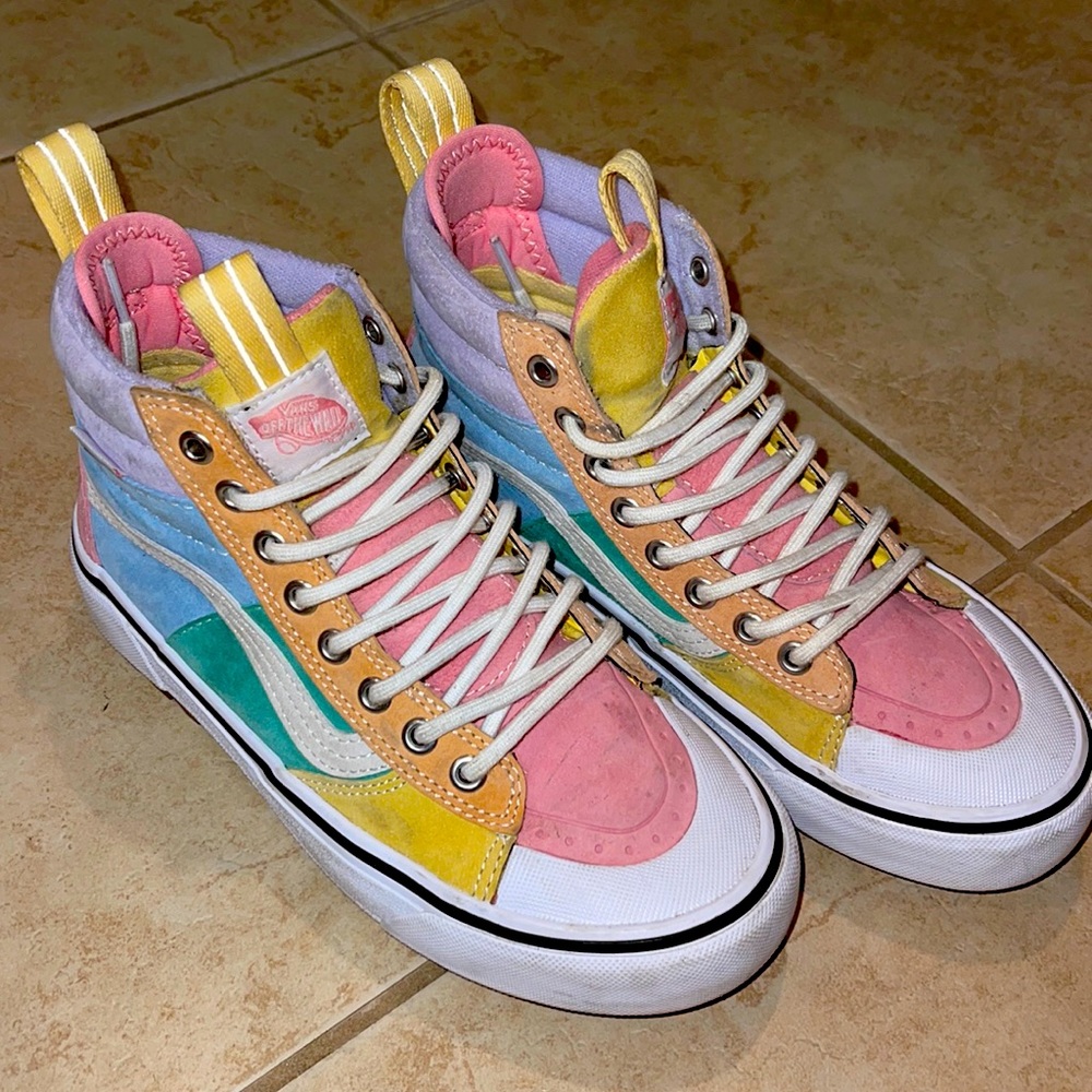 Multicolor pastel vans